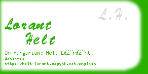 lorant helt business card